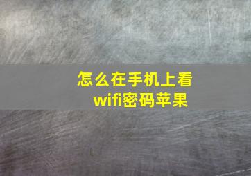 怎么在手机上看wifi密码苹果