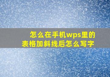 怎么在手机wps里的表格加斜线后怎么写字