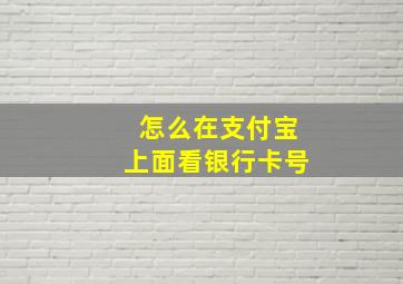 怎么在支付宝上面看银行卡号