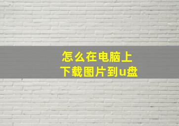 怎么在电脑上下载图片到u盘