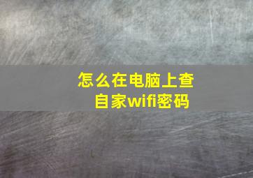 怎么在电脑上查自家wifi密码