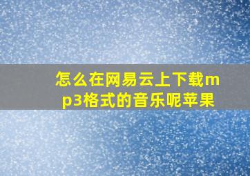 怎么在网易云上下载mp3格式的音乐呢苹果