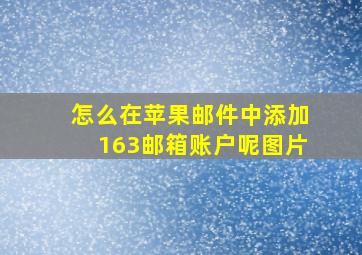 怎么在苹果邮件中添加163邮箱账户呢图片