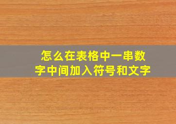 怎么在表格中一串数字中间加入符号和文字