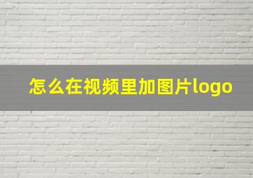 怎么在视频里加图片logo