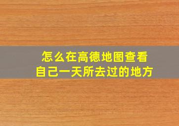 怎么在高德地图查看自己一天所去过的地方