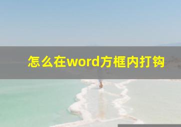 怎么在word方框内打钩