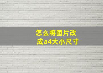 怎么将图片改成a4大小尺寸