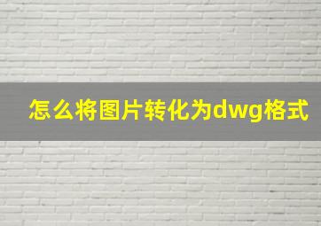 怎么将图片转化为dwg格式