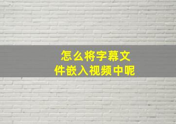 怎么将字幕文件嵌入视频中呢