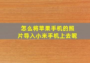 怎么将苹果手机的照片导入小米手机上去呢