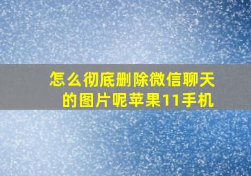 怎么彻底删除微信聊天的图片呢苹果11手机