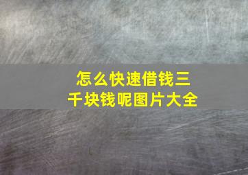 怎么快速借钱三千块钱呢图片大全