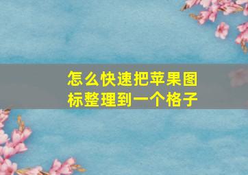 怎么快速把苹果图标整理到一个格子