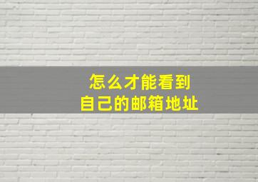 怎么才能看到自己的邮箱地址