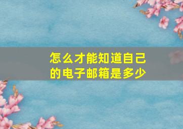 怎么才能知道自己的电子邮箱是多少