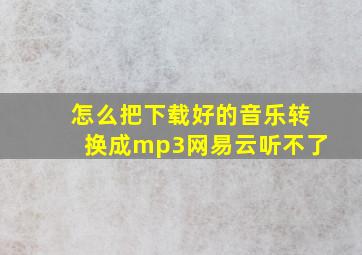 怎么把下载好的音乐转换成mp3网易云听不了