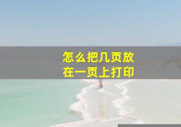 怎么把几页放在一页上打印