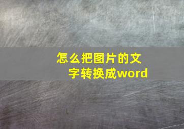 怎么把图片的文字转换成word