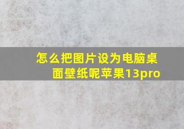 怎么把图片设为电脑桌面壁纸呢苹果13pro