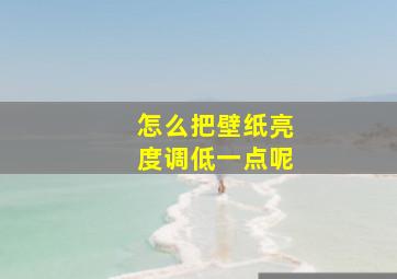 怎么把壁纸亮度调低一点呢