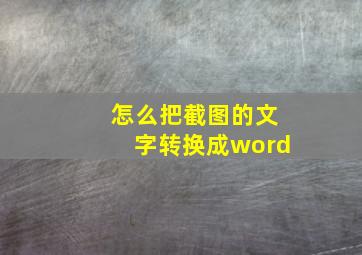 怎么把截图的文字转换成word