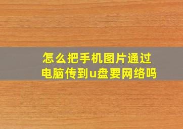 怎么把手机图片通过电脑传到u盘要网络吗