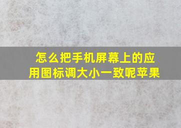 怎么把手机屏幕上的应用图标调大小一致呢苹果