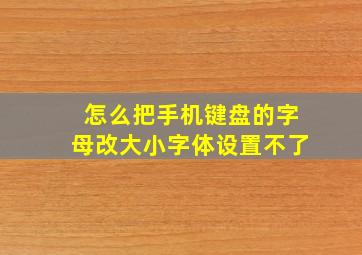 怎么把手机键盘的字母改大小字体设置不了