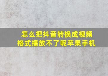 怎么把抖音转换成视频格式播放不了呢苹果手机