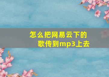 怎么把网易云下的歌传到mp3上去