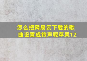 怎么把网易云下载的歌曲设置成铃声呢苹果12