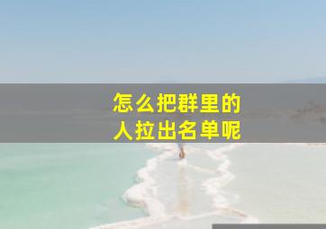 怎么把群里的人拉出名单呢