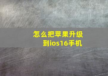 怎么把苹果升级到ios16手机