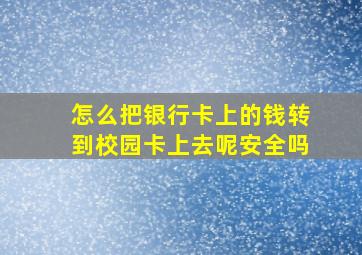 怎么把银行卡上的钱转到校园卡上去呢安全吗