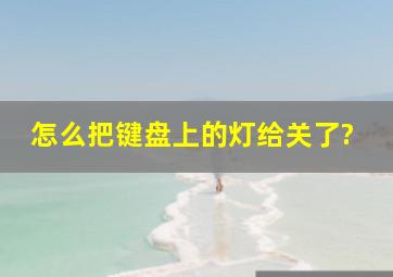 怎么把键盘上的灯给关了?