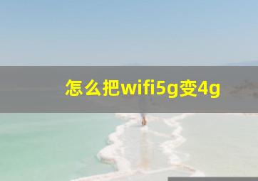 怎么把wifi5g变4g