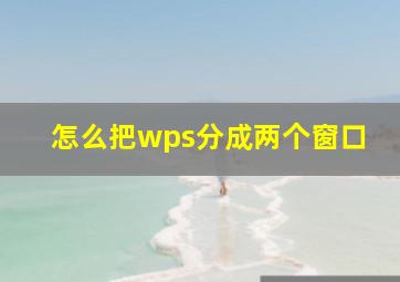 怎么把wps分成两个窗口