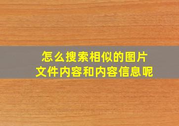 怎么搜索相似的图片文件内容和内容信息呢