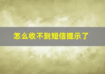 怎么收不到短信提示了