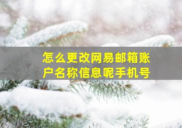 怎么更改网易邮箱账户名称信息呢手机号