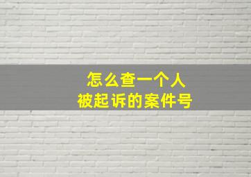 怎么查一个人被起诉的案件号