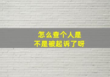 怎么查个人是不是被起诉了呀