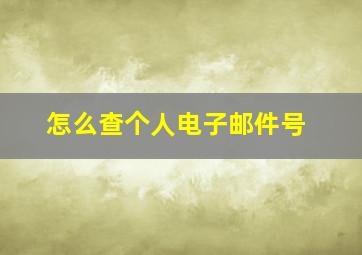 怎么查个人电子邮件号