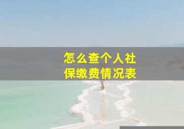 怎么查个人社保缴费情况表