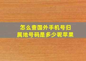 怎么查国外手机号归属地号码是多少呢苹果