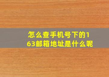 怎么查手机号下的163邮箱地址是什么呢