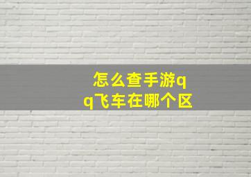 怎么查手游qq飞车在哪个区