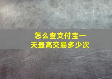 怎么查支付宝一天最高交易多少次