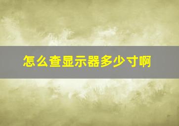 怎么查显示器多少寸啊